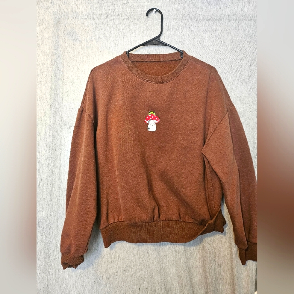 Cute adorable frog mushroom sweater